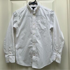 TOMMY HILFIGER FRONT POCKET PINPOINT OXFORD BUTTON UP COLLARED SHIRT WHITE 12